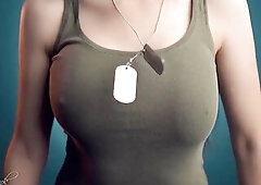 Bouncy Titties in Slow Motion, Army Reservoir Top with Tags