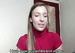 Cash makes shy beauty a little devil