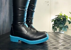 Miku Bootjob in Ebony and Blue High Boots - Ramrod Balls Crush Trample, Shoejob, Bootjob, CBT, Ballbusting, Trampling, Stomping