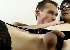 Tranny in glasses rides