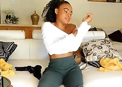 Naughty African teen twerking on my dick