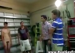 Oiled up twinks pushed to play hazing games