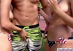 Guy fucks teen while bff sucks his balls