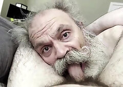 Elder Guy Humungous Moustache Dickblower