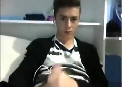 All Smooth He Wank In Her Room And Ejaculates On Her Belly