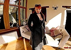 British MILF Red XXX dressed to thrill - fingering, fucking and cumming in HD