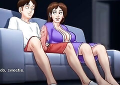Anon, an eighteen+ college student, is masturbating on the daybed to adult content when his breasty landlady Debbie walks in and catches him. Instead 