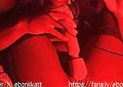 Black using her sex-toy to climax during the time that smokin'