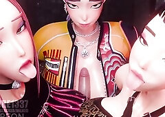 Huntrix 3some Titjob Rule34 CG