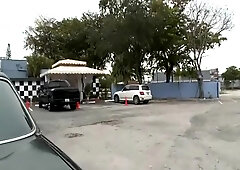 Two exhibitionists fuck in public