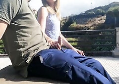 Risky Public Blowjob with a Huge Cumshot in Czech Republic