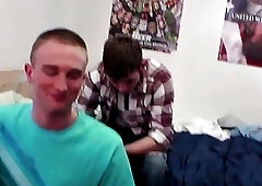 Str8 College teens fuck and suck for a dare