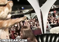 DANCING BEAR - Wild Party Gals Suck Off Large Dong Hunk Strippers!