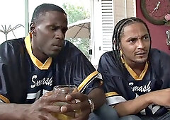 Cheerleader Entertains Some Football Players: Big Ass, Blowjob  Anal Porn