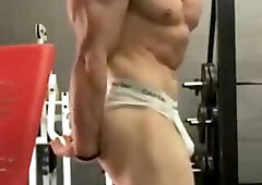 Jon Lofthouse Flexing and Posing In White CK Briefs