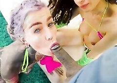 RUSSIAN pornstar joins PUNK pair for trio, intensive BJ, anal drilling, coarse screw and facial cum