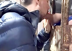 hot daddy sucking massive cock at prison