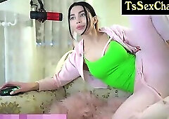 gorgeous trans babe with body art flaunts her sultry t