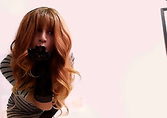 Sexy transsexual female spunks while her udders are juggling hefty climax