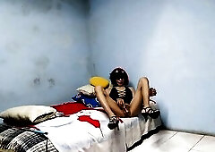 Joselynne Crossdresser In Taut Costume And Heels No Pants Using Buttplug The Las Part