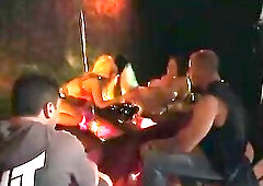 Carmella Bing and Candy Manson - biggest melons stripper with super high heels boots