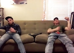 "Had a couple ""straight"" folks linger at the place, got them to jerk off. I filmed sans them knowing"