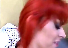 Redhead maid gets hard fucked