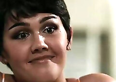 Dashing shemale sucks a fat cock before riding it hardcore