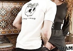 SHAME4K Excellent bombshell doesnt care that neighbour is blameless hunk