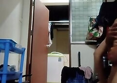 Asian Teen Amateur Hardcore Creampie on Balcony at Night