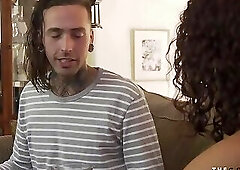 Smalltitted trans gets bareback stuffed until shooting jizz