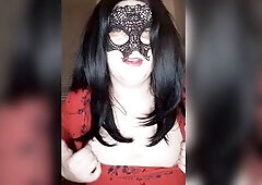 Hot trans play with herself and eat cums