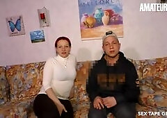 German Redhead Brings Her Boyfriend For First Sex Tape