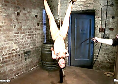 Slave in pile driver bondage Double penetration banged