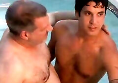 Fat Guy Cumming By The Pool