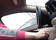 Car jacking with cumshot