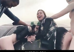 LYDIA & MONIKA Outdoor BJ & Anal Party