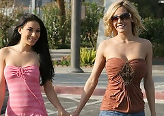 Stunning solo masturbation with a fake-boobed brunette Kira Croft