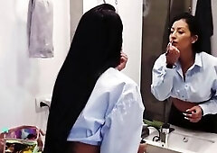 does double penetration with her stepmom and her boyfriend