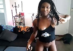 Striptease Pussy Rubbing And Dildo Fucking Solo