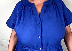 Mature mrs. soles is back home from church