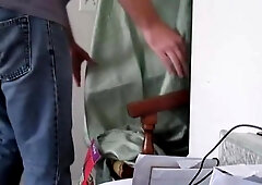 Homemade glory hole sit down blowjob 2