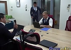 Japanese businessmen are alone in the office so naturally its an all out breeding festival