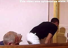 Two babes in high boots and gloves get ass fucked