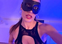 Massive cumshot all over her body after the best blowjob