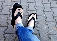 Strolling through the beautiful estate