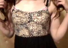 Sissy in new dress and panties 9