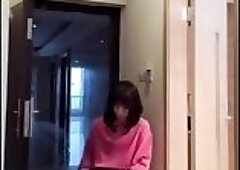 asia tranny wanking her penis flashing it to a slut