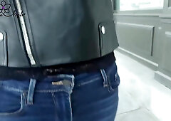 Student Showing Tits On Street And Masturbate Pussy After A Walk