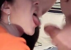 Mature German Housegirl Jessy's Cum-Swallowing Close-Up